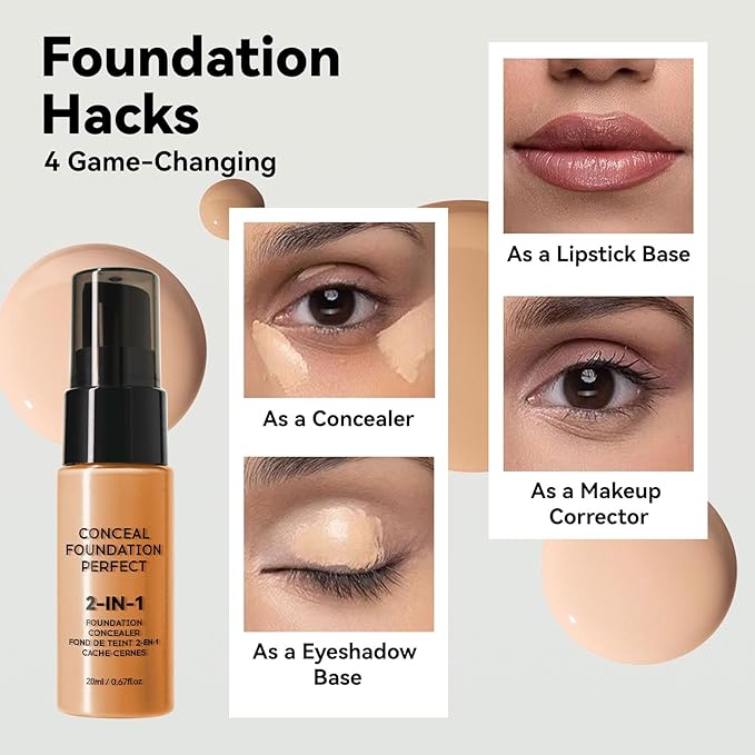 Glow Contour Face Liquid Foundation Bronzer Highlighter Illuminator Moisturize Cream Contour Concealer Blendable & Smooth Glowing Skin Lightweigh Luminizing Long Lasting Face Contouring Makeup