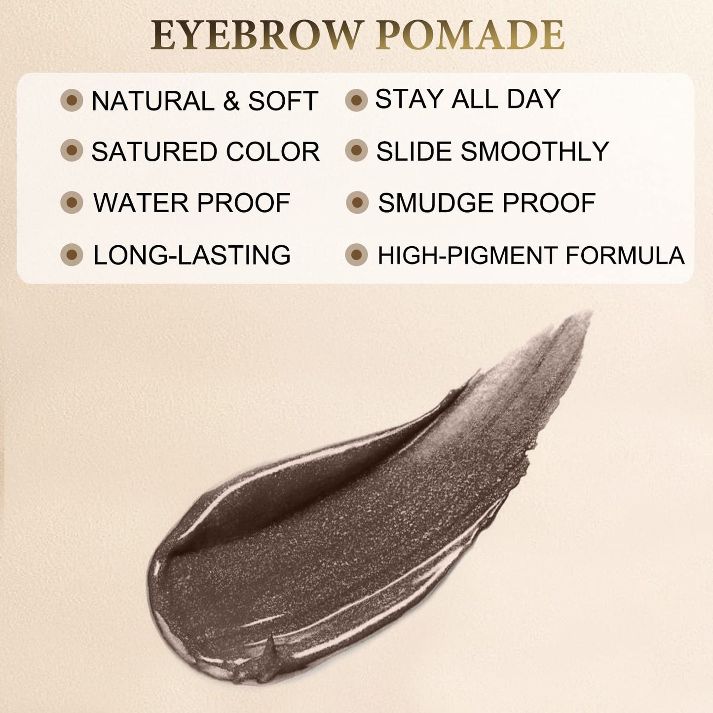 LAVONE Eyebrow Pencil Makeup Kit Waterproof 2-IN-1 Microblading Pen/Pomade Eyeliner and Dual-ended Brush, Brow Pencil Kit for Natural Eyebrows, Dark Brown