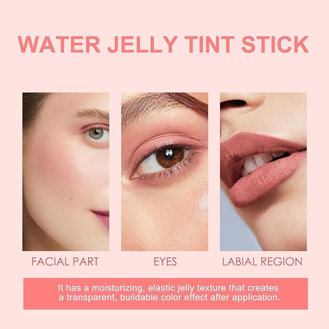 Milk Jelly Blush Cooling Water Jelly Tint, Milk Jelly Tint Jelly Blush Stick, Milk Lip And Cheek Stick, Sheer Lip & Cheek Stain, Jelly Tint Makeup (Pink, Free Size)