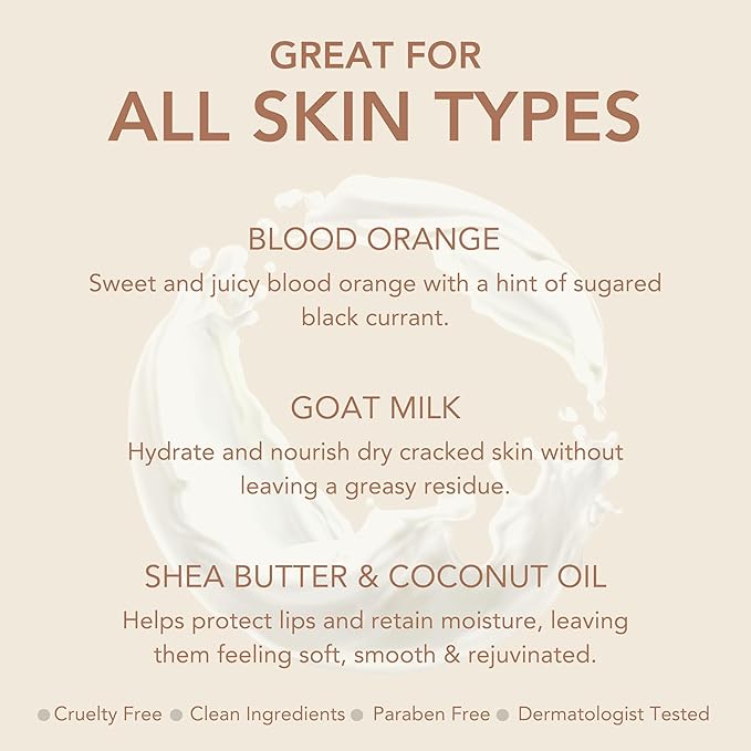 Dionis Goat Milk Skincare Blood Orange Holiday Lip Balm Gift Set - Beeswax, Shea Butter & Coconut Oil Lip Care Products Made in The USA - Cruelty Free Lip Moisturizer For Chapped Lips, 0.28oz 3 Pack