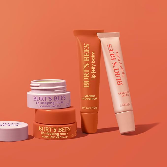 Burt’s Bees Lavender Vanilla Lip Sleeping Mask, With Hyaluronic Acid and Squalane Moisturizer To Instantly Hydrate Lips, Overnight Lip Mask, Lip Treatment, 0.45 oz.