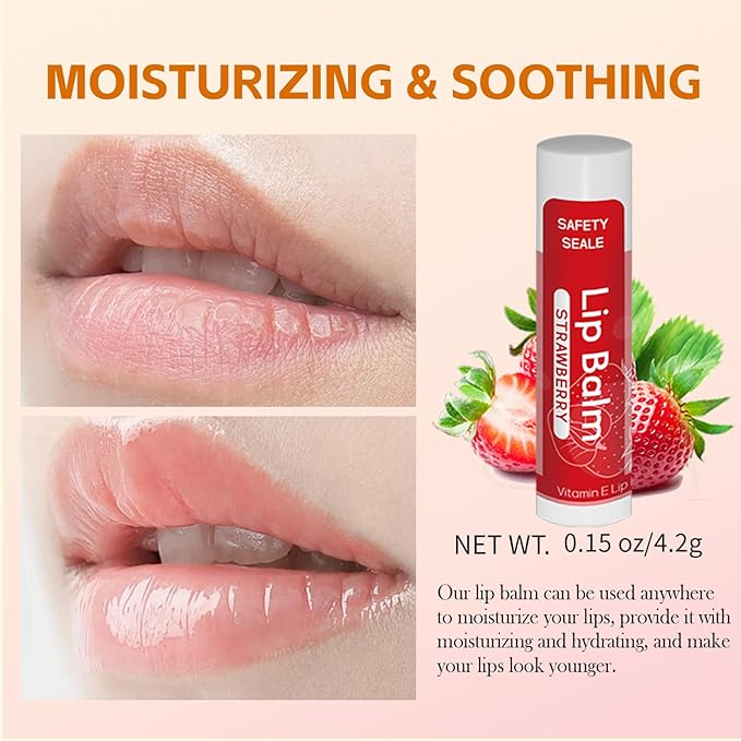 5 Pack Lip Balm Natural Lip Balm Bulk with Shea butter and Coconut Oil Moisturizing, Soothing, and Repairing for Chapped Lips Party Favors adults kids - 5 flavors 0.15 Oz
