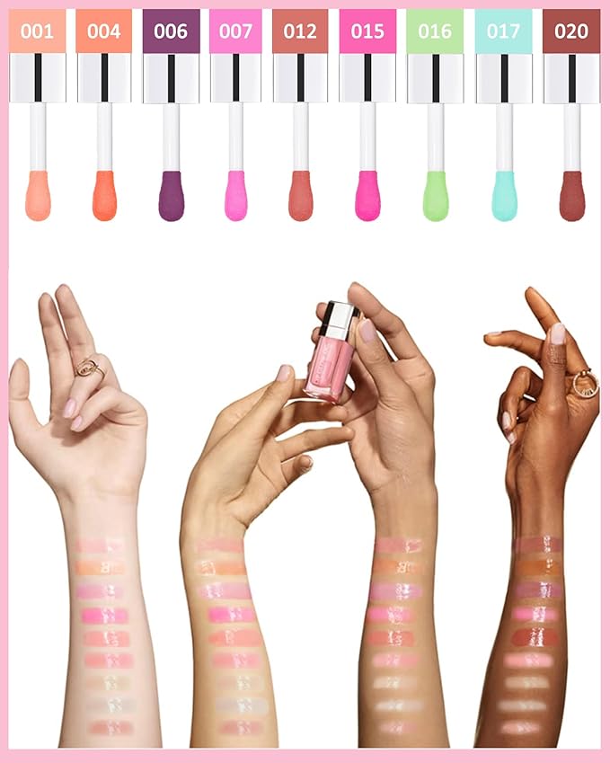 Tinted Moisturizing Lip Glow Oil, Hydrating Plumping Lip Gloss Lip Care Clear Lip Oil for Dry Lip, Glow Reviver Lip Oil,Shine Lip Tint Stain Lip Care Product,Women's Day Makeup Gift(#006 Berry)