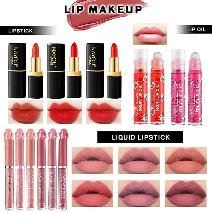 Makeup Set Makeup Set for Women Girls Teens Full Kit, Makeup Present Set for Beginners and Professionals Include Eyeshadow Palettes, Foundation, CC Cream, Liquid Lipsticks Set