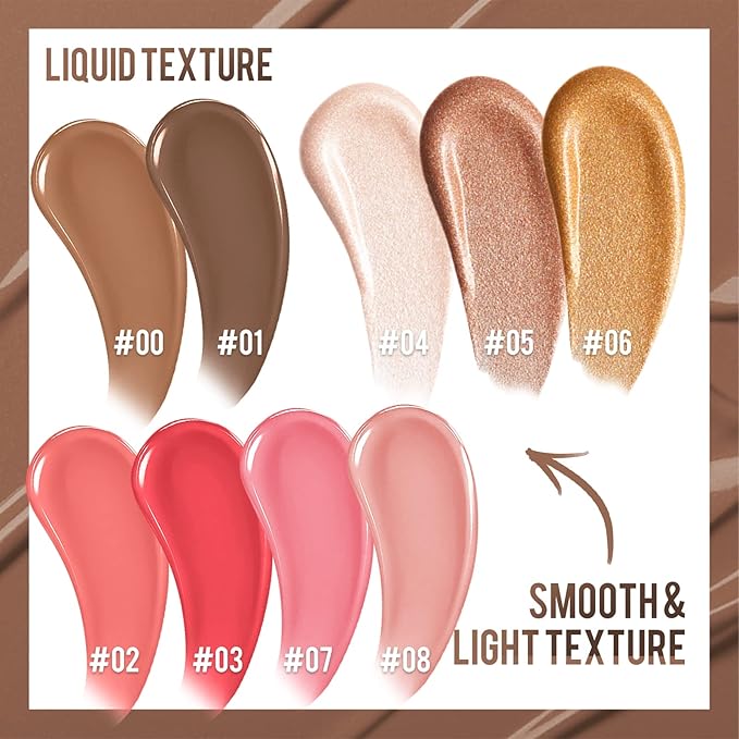 Liquid Contour Beauty Wand, Cream Liquid Contour Stick Matte Bronzer Stick with Cushion Applicator, Lightweight Blendable, Long Lasting Silky Liquid Face Shaping & Contouring Stick | 1# Contour Grey brown