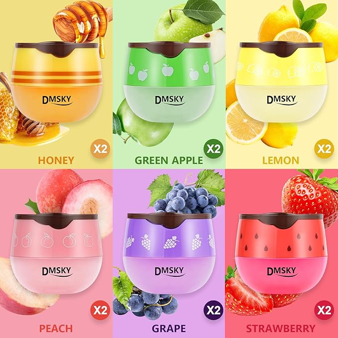 DMSKY Bee Lip Balm Honey Pot 12 PCS, Propolis Lip Mask Overnight, Moisturizing Hydrating Lip Sleeping Mask Prevention Dry and Cracked, Reduce Lip Lines