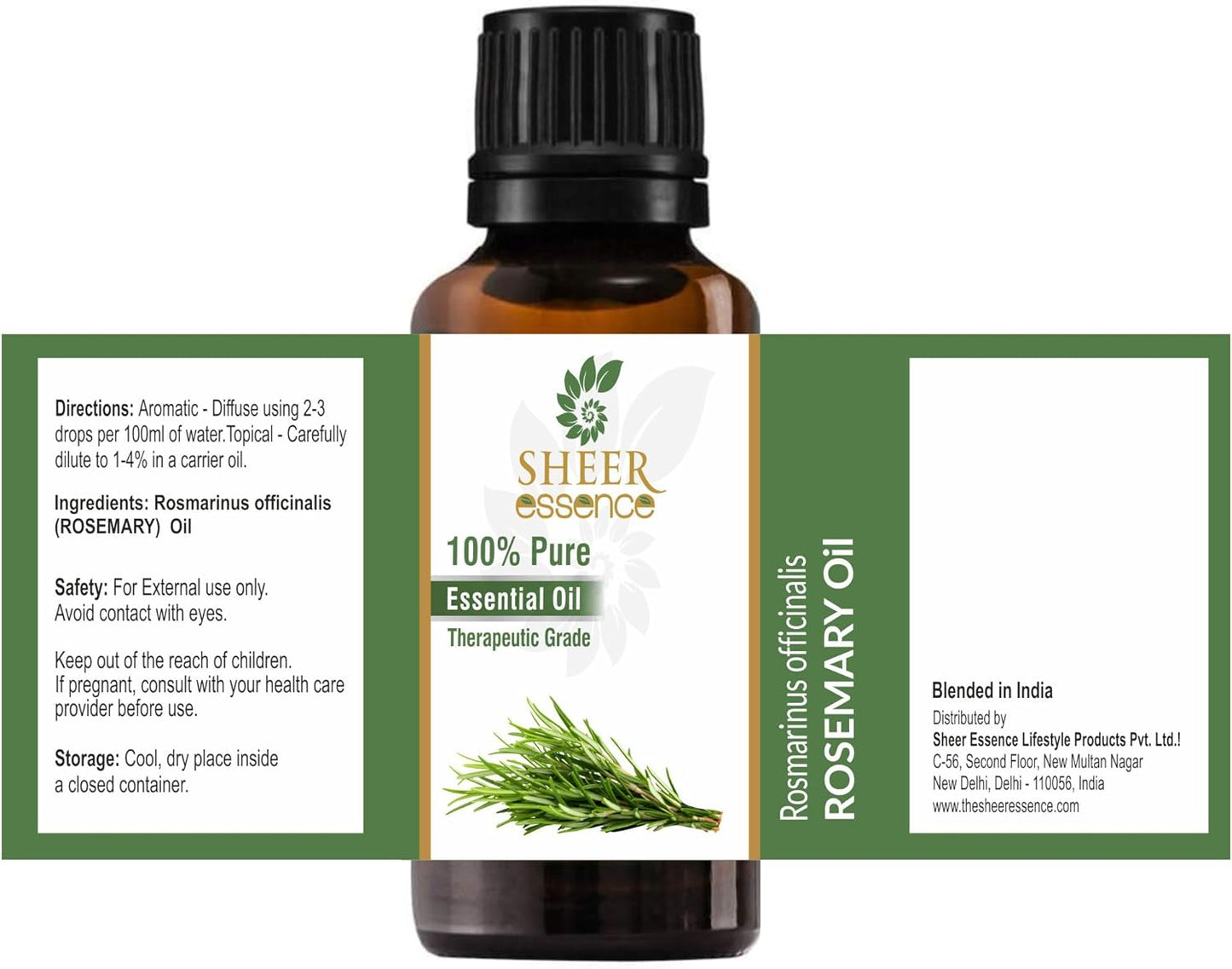 Rose Mary Oil -(Rosmarinus Officinalis)- Essential Oil 100% Pure Natural Undiluted Uncut Therapeutic Grade Oil 33.81 Fl.OZ