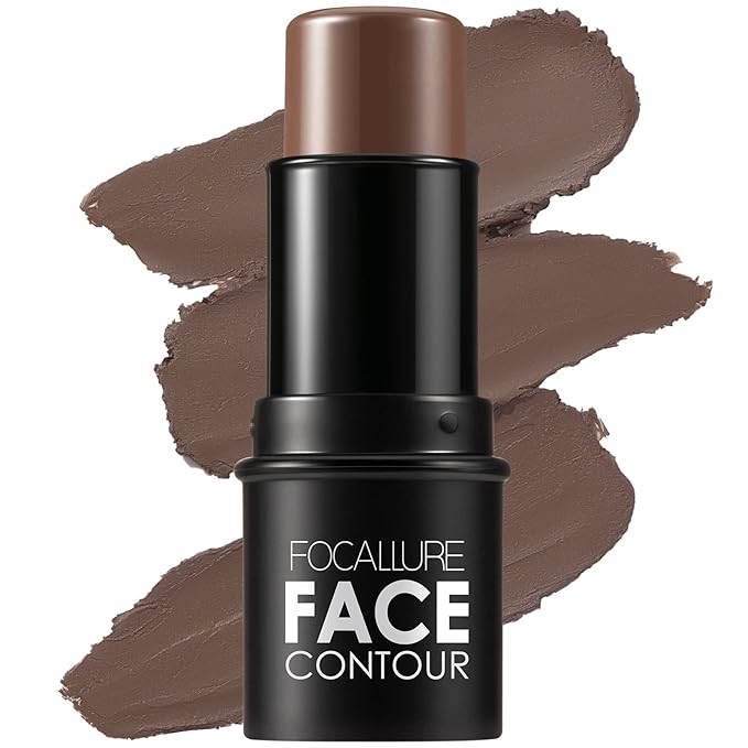 FOCALLURE Cream Contour Stick, Matte Bronzer Stick, Professional Face Shaping & Contouring Stick Makeup, Easy to Apply with Buildable Coverage, Long Lasting & Sweatproof, HICKORY