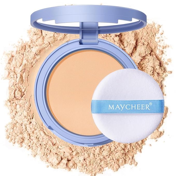 Oil Control Face Pressed Powder,Matte Smooth Setting Powder Makeup,Waterproof Long-Lasting Makeup Setting Powder,Oil Control Flawless Finish,Lightweight,Residue-Free (03 DARK COMPLEXION)