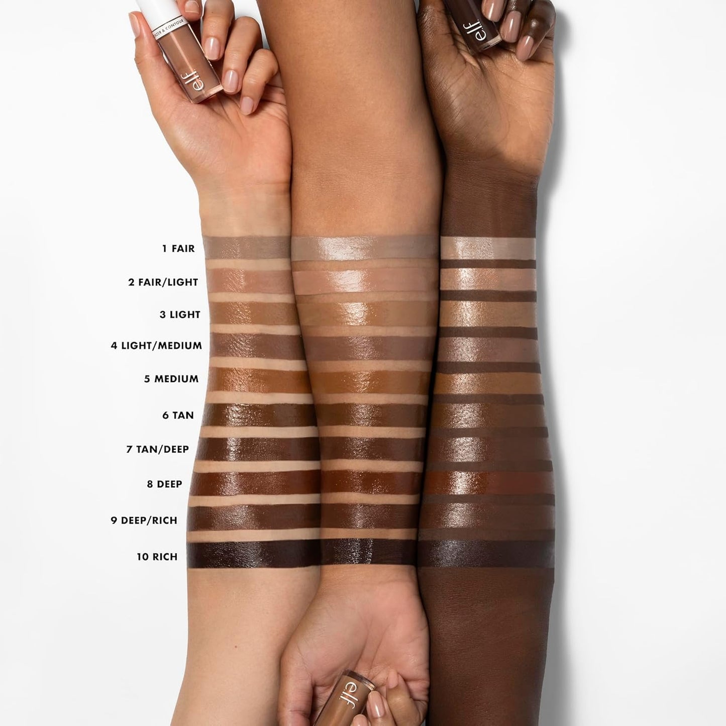 e.l.f. Camo Liquid Bronzer & Contour, Silky Highly Pigmented Formula, Creates a Long-Lasting Bronzed Glow & Natural Look, Vegan & Cruelty-Free, 7 Tan/Deep