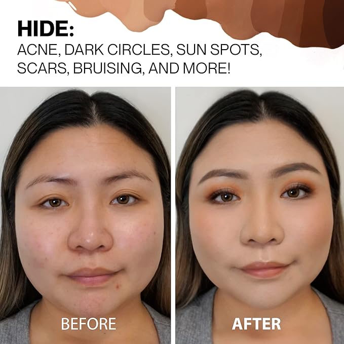 HIDE Liquid Concealer, Medium to Full Coverage Concealer for Blemishes, Under Eye Dark Circles & Scars, Oil Free Concealer, Nude (See Shade Finder), 0.5 fl oz