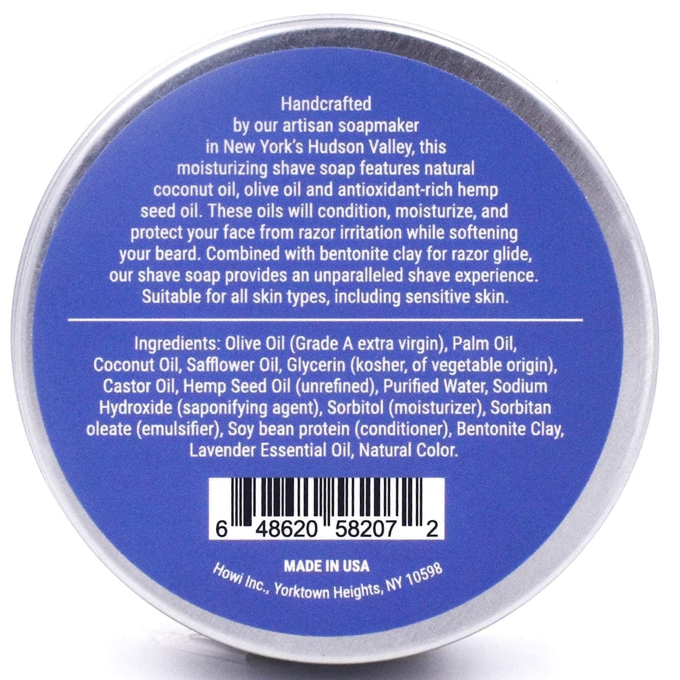 Taconic Shave Lavender Scent Shaving Soap – Calming Floral Aroma – Barbershop Quality Lather Puck with Natural Oils – Soothing & Moisturizing – Handmade in USA