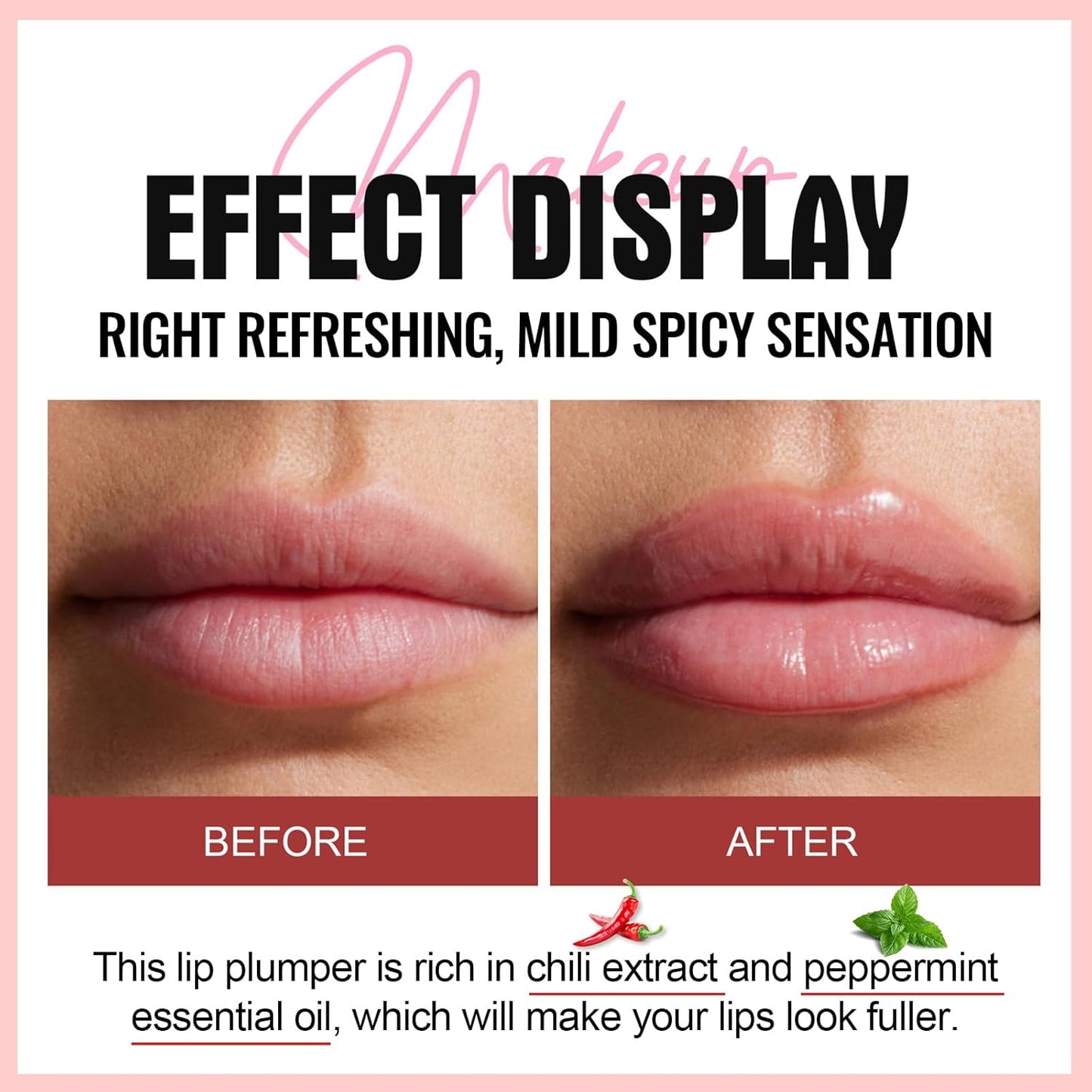 Erinde Lip Plumper Gloss, Natural Spicy Lip Plumping Booster Lip Plumping Oil, Ultra-Hydrating & Nourishing Plump Lip Plumper, Glossy Finish Fuller Lip Plumping Lip Gloss for Women Girls, 05#