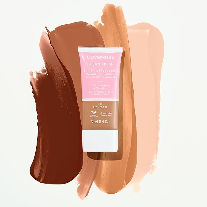 COVERGIRL Clean Fresh Skin Milk Foundation, Deep, 1 Fl Oz (Pack of 1) (packaging may vary)