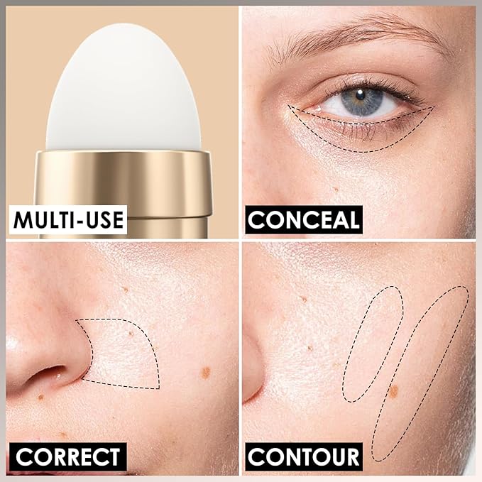 FOCALLURE FIX CORRECTOR Concealer Stick, Full Coverage Concealer Makeup, Color Corrector for Dark Circles, Including Replaceable Applicator, YL03 TART