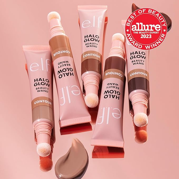 e.l.f. Halo Glow Contour Beauty Wand, Liquid Contour Wand For A Naturally Sculpted Look, Buildable Formula, Vegan & Cruelty-free, Deep/Rich