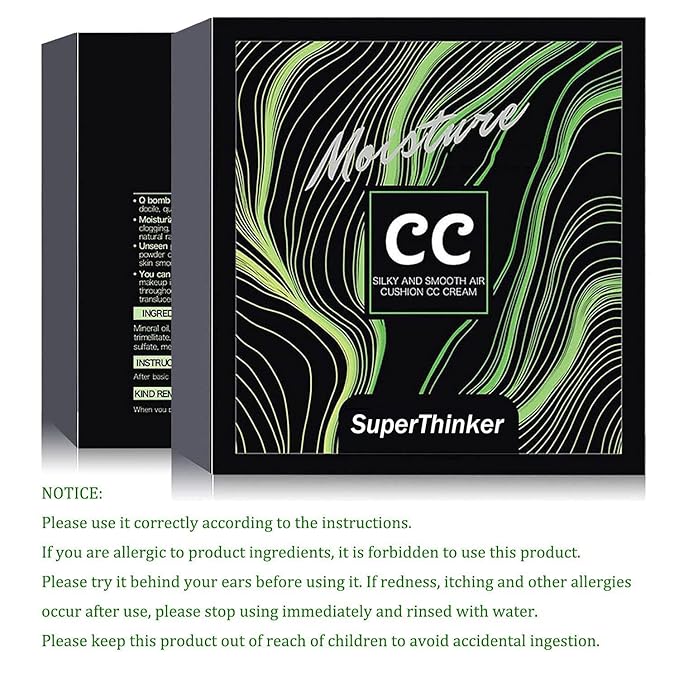 Mushroom Head Air Cushion CC Cream, BB Cream Face Makeup Foundation for Mature Skin Moisturizing Concealer Brighten Long-Lasting, Even Skin Tone for All Skin Types (2PCS Ivory)