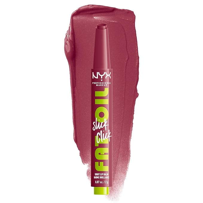 NYX PROFESSIONAL MAKEUP Fat Oil Slick Click, Lightweight, Buildable, Pigmented Vegan Lip Balm - Thats Major