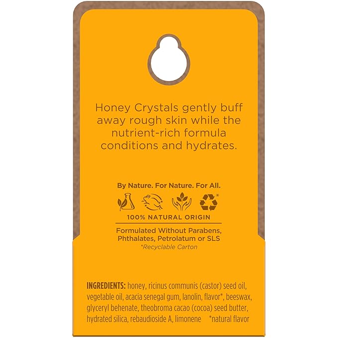Burt's Bees Conditioning Honey Lip Scrub, Exfoliates & Conditions Dry Lips, with Honey Crystals, Use with Overnight Intense Lip Treatment, Natural Origin Lip Care, 0.25 oz.