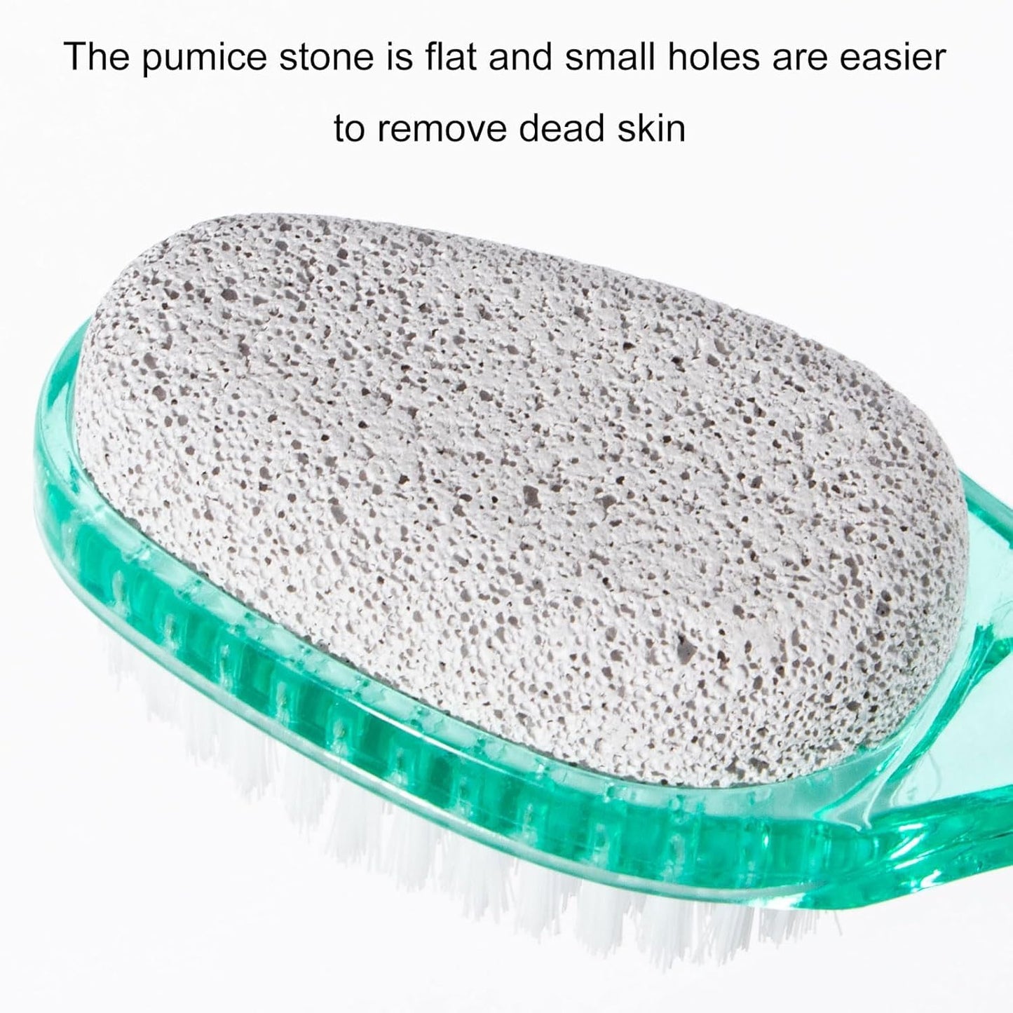 4 Pcs Foot Brush for Shower with Handle 2 in 1, Ooloveminso Large Foot Pumice Stone Brush Scrubber Foot File Calluses Remove Suitable for Horniness Foot Spa, Foot Care Smooth Skin (Green)