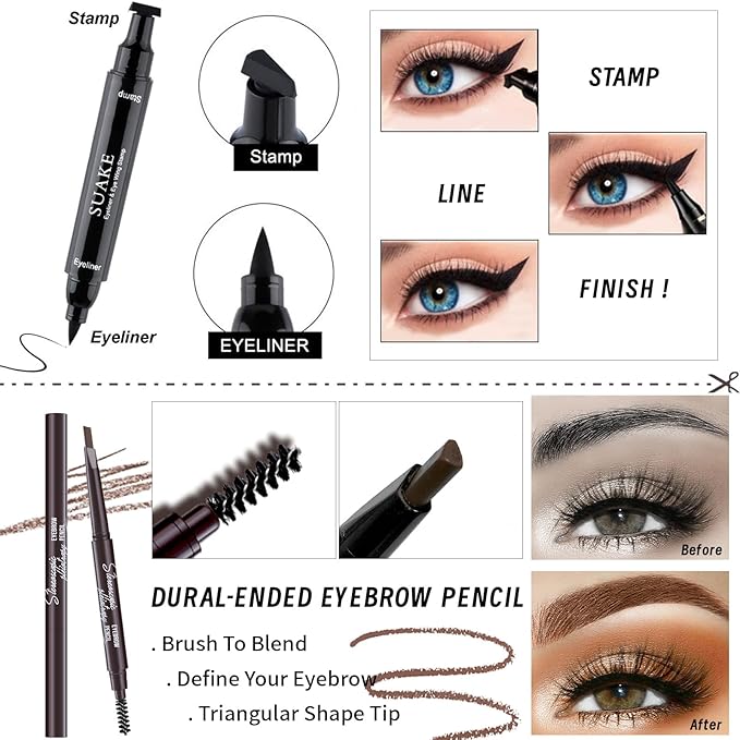 Makeup Set for Girls Teens Women, Makeup Present Set, Makeup Kit, Includes Eyeshadow Palette, Foundation, Blusher, Eyebrow Pencil, Eyeliner, Lip Gloss, Lip Oil, Makeup Brushes & Sponge