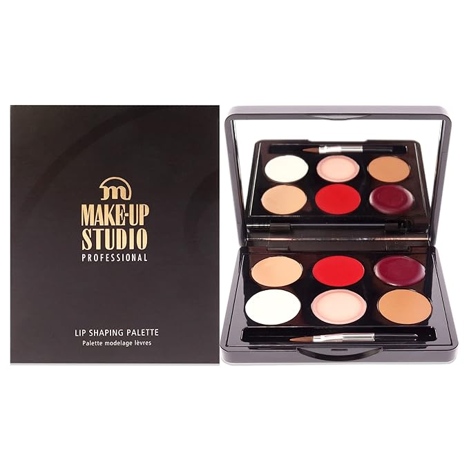 Professional Amsterdam Lip Shaping Palette - Super Handy Size Lip Shaping Palette, Lip Primer And 2 Beautiful Matte Lipstick Colors - Red Meets Purple - 1 Pc