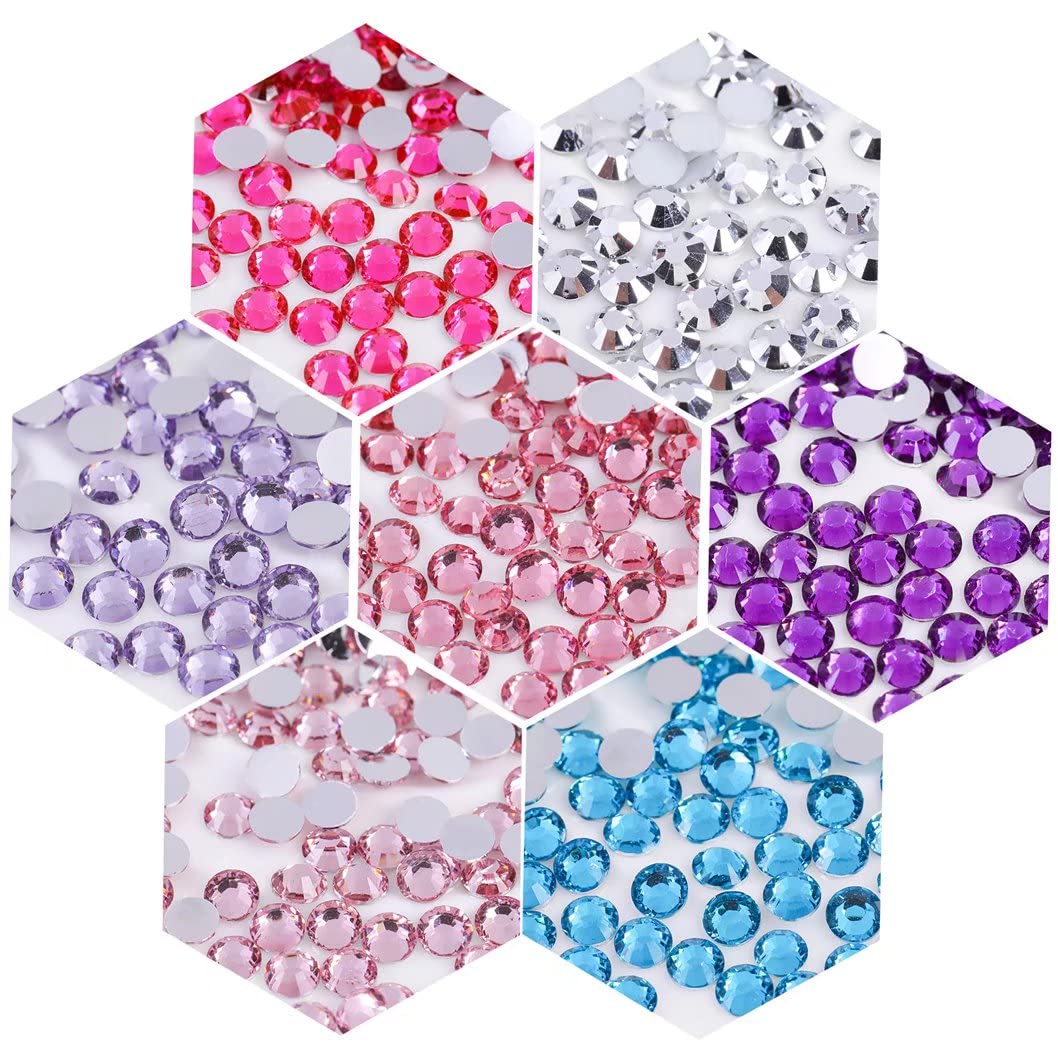 500 Pieces SS30 6mm Flatback Rhinestones Clear Glass Round Gems Crystals for Nail Art DIY Crafts Clothes Shoes Bags （Dark Green）