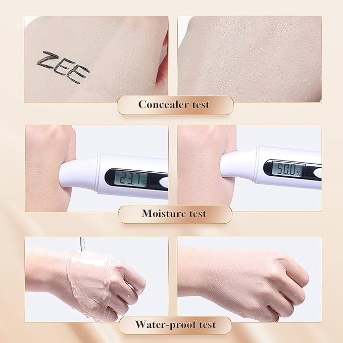 Mushroom Head Air Cushion CC Cream - BB Cream Face Makeup Foundation for Mature Skin Moisturizing Concealer Brighten Long-Lasting, Even Skin Tone for All Skin Types, Ivory Color