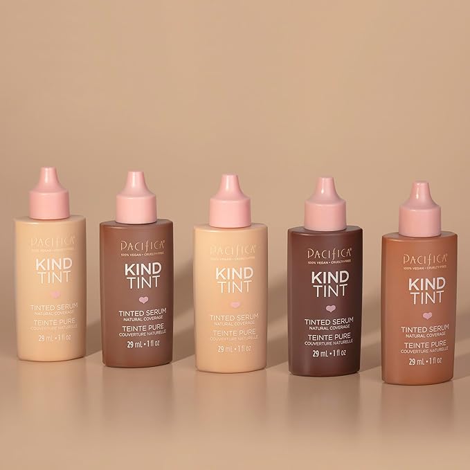 Pacifica Beauty Kind Tint Tinted Serum, Skincare, Vegan Collagen, Hyaluronic Acid, Vitamin C, Niacinamide, Caffeine, Hydrating, Lightweight Foundation, Natural Dewy Skin, Shade 15, 1 fl oz (1 Count)