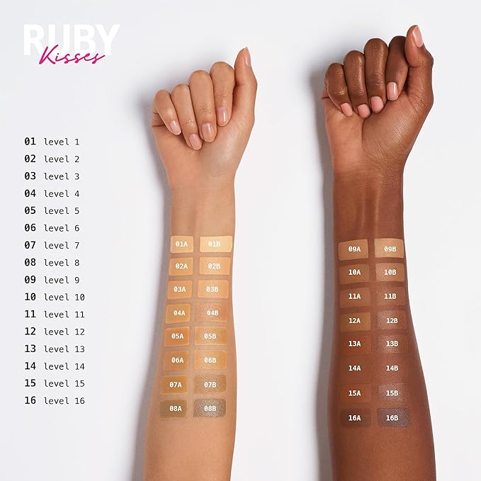 Ruby Kisses Cream Foundation 3D Face Creator 2-Color Foundation and Concealer, 12 Hour Wear Long Lasting, Medium to Full Coverage (Level 1)
