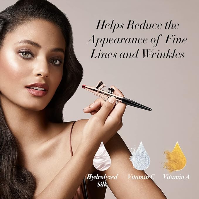 Luminess Air Silk 4-In-1 Airbrush Foundation- Foundation, Shade 010 (.5 Fl Oz) - Sheer to Medium Coverage - Anti-Aging Formula Hydrates and Moisturizes - Professional Makeup Kit for Cordless Air Brush