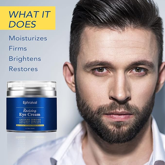 Men's Eye Cream, Eye Cream for Dark Circles and Puffiness, Anti-aging Caffeine Eye Cream for Men, Brightens, Reduces Puffiness, Dark Circles, and Fine Lines, Eye Treatment for Men Women