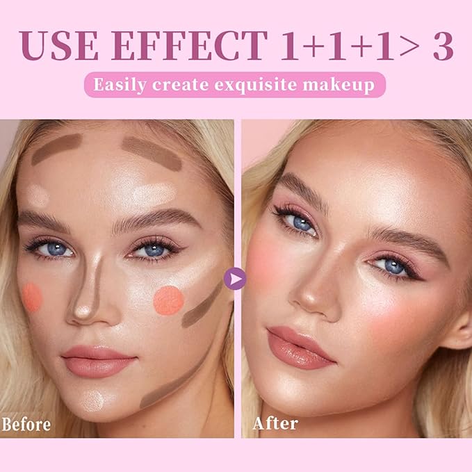 Soft Liquid Contour Stick, Liquid Face Bronzer Stick Built-in Sponge Tip, Cool Toned Liquid Contour for Women and Girl, Lightweight Blendable Cream Bronzer Stick Makeup,06 Brown
