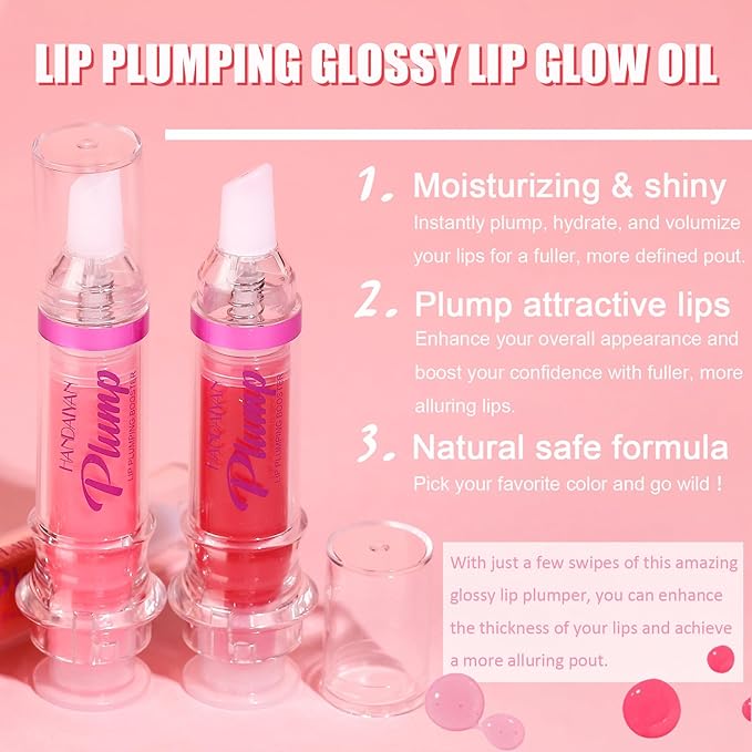 Glossy Finish Lip Glow Oil,Lip Plumping Booster Plump,Hydrating, Volumizes & High-Shine Lip Plumping Mirror Lip Glaze Lip Makeup,Lip Enhancer for Fuller, Lip Mask, Hydrating& Reduce Fine Lines (001#)