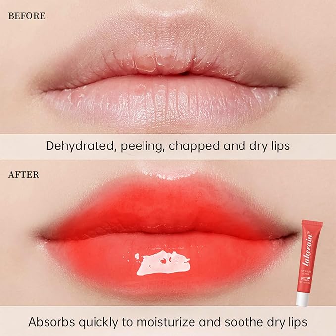 Lip Balm Plumps Hydrating Moisturizing Lip Mask Butter Repair Treatment, #4 Poppy, Glossy Finish, Vegan, Natural Ingredients, 0.5 Fl Oz