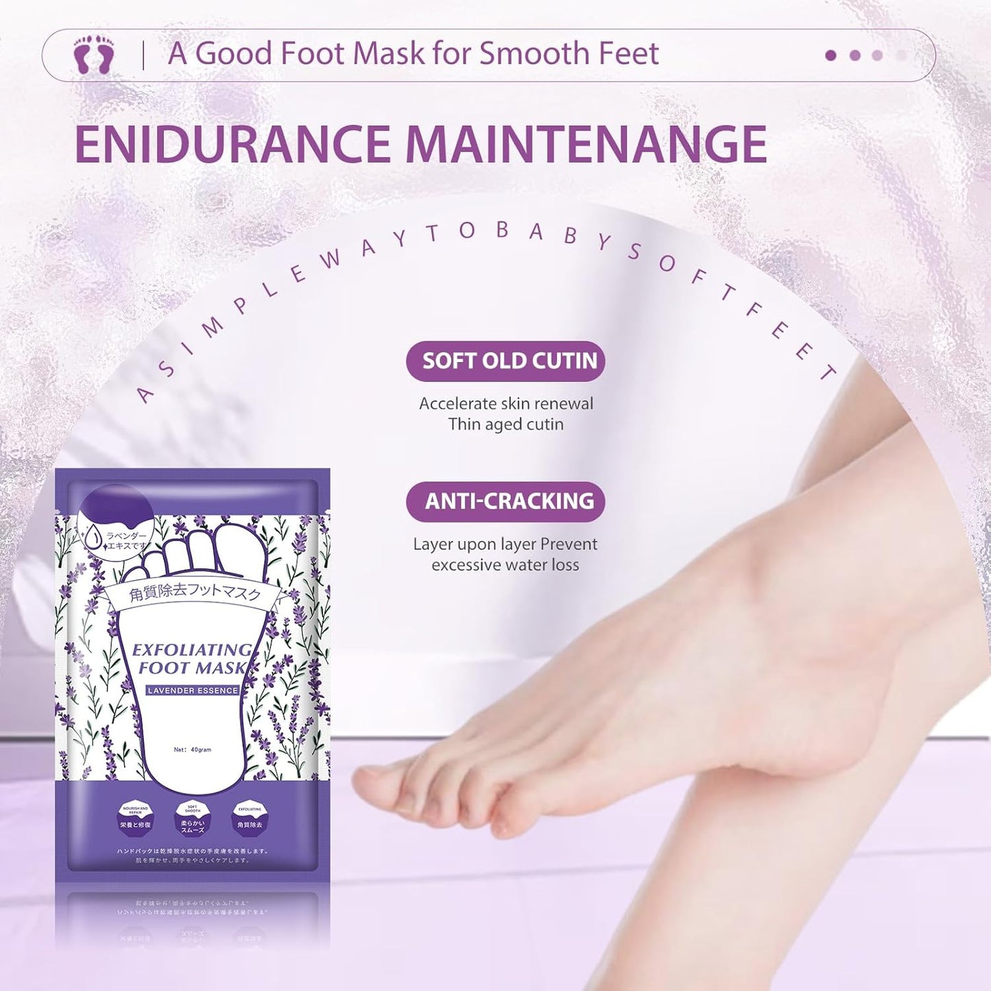 Hydrating Hand Foot Masks Set,5 Pack Glove Mask for Dry Hand,Exofliating 5 Pack Socks Maskfor Peeling Away Dead Skin Calluses（Lavender）