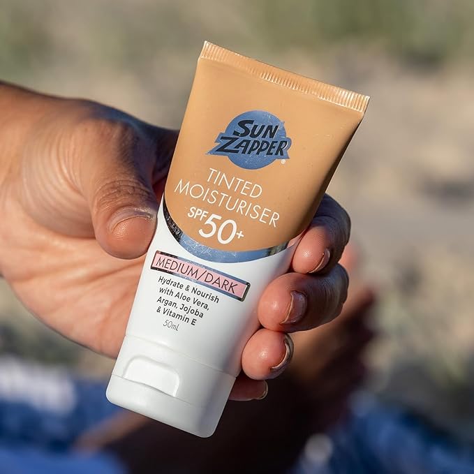 Sun Zapper BB Cream Tinted Moisturiser SPF 50+ Aloe Vera, Kakadu Plum, Jojoba, Vitamin E 50mL 1.69oz (Medium/Dark) Moisturizer Made in Australia
