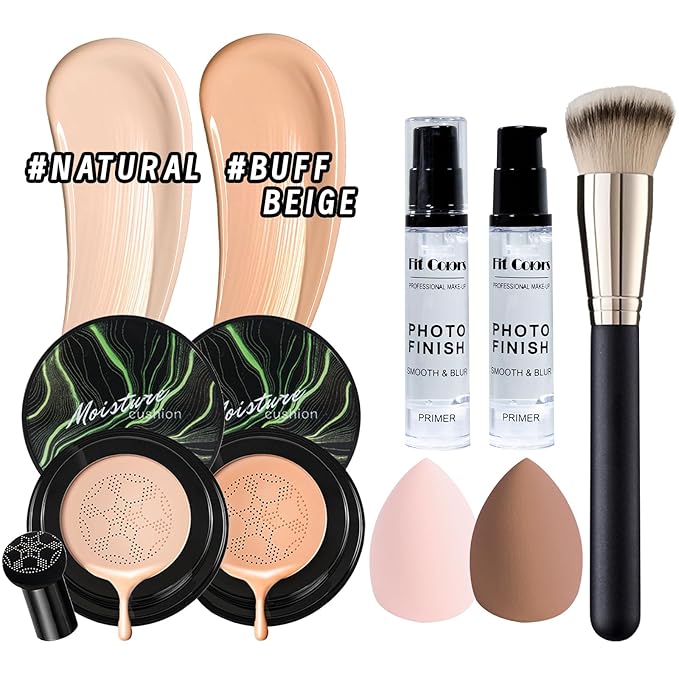Makeup Kit Set for Women, Makeup Present for Women Teens Girl, Eyeshadow Palette Air Cushion CC Cream Primer Brush Spong Contour Lipstick Eyebrow Soap Mascara Eyeliner C