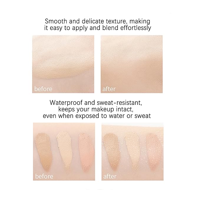 Mallofusa Single Color Face Makeup Concealer Foundation Palette Moisturizing 0.49oz (Black)