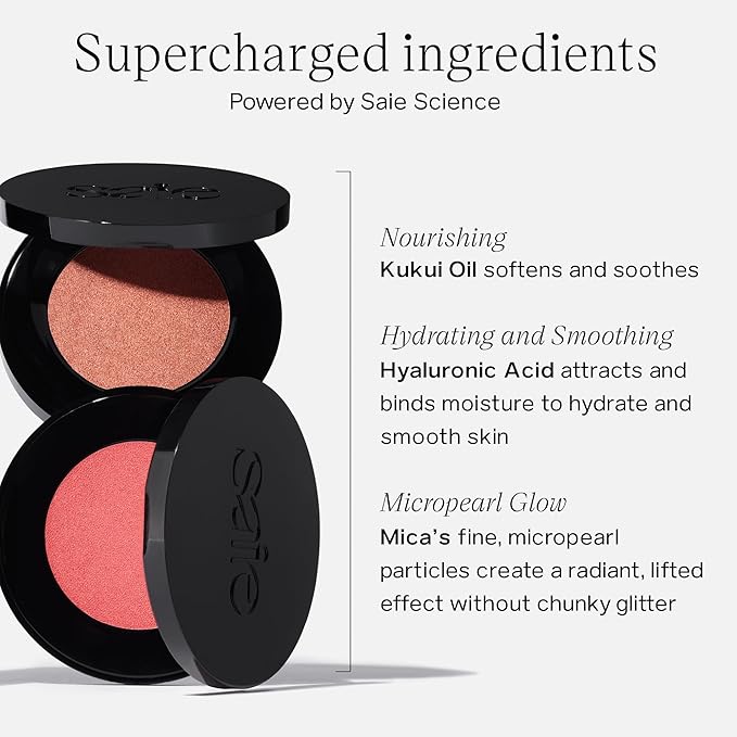 Saie Glow Sculpt Multi-Use Highlighter + Cream Blush - Lightweight with Hyaluronic Acid + Micropearl for Radiant, Glowing Skin - Peachglow (.02 oz)