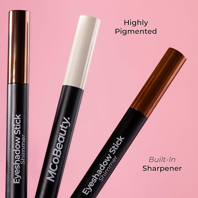 MCoBeauty Eyeshadow Stick, Shimmer, Pearl, Highly Pigmented, Built-in Sharpener, Vegan, Cruelty Free Cosmetics