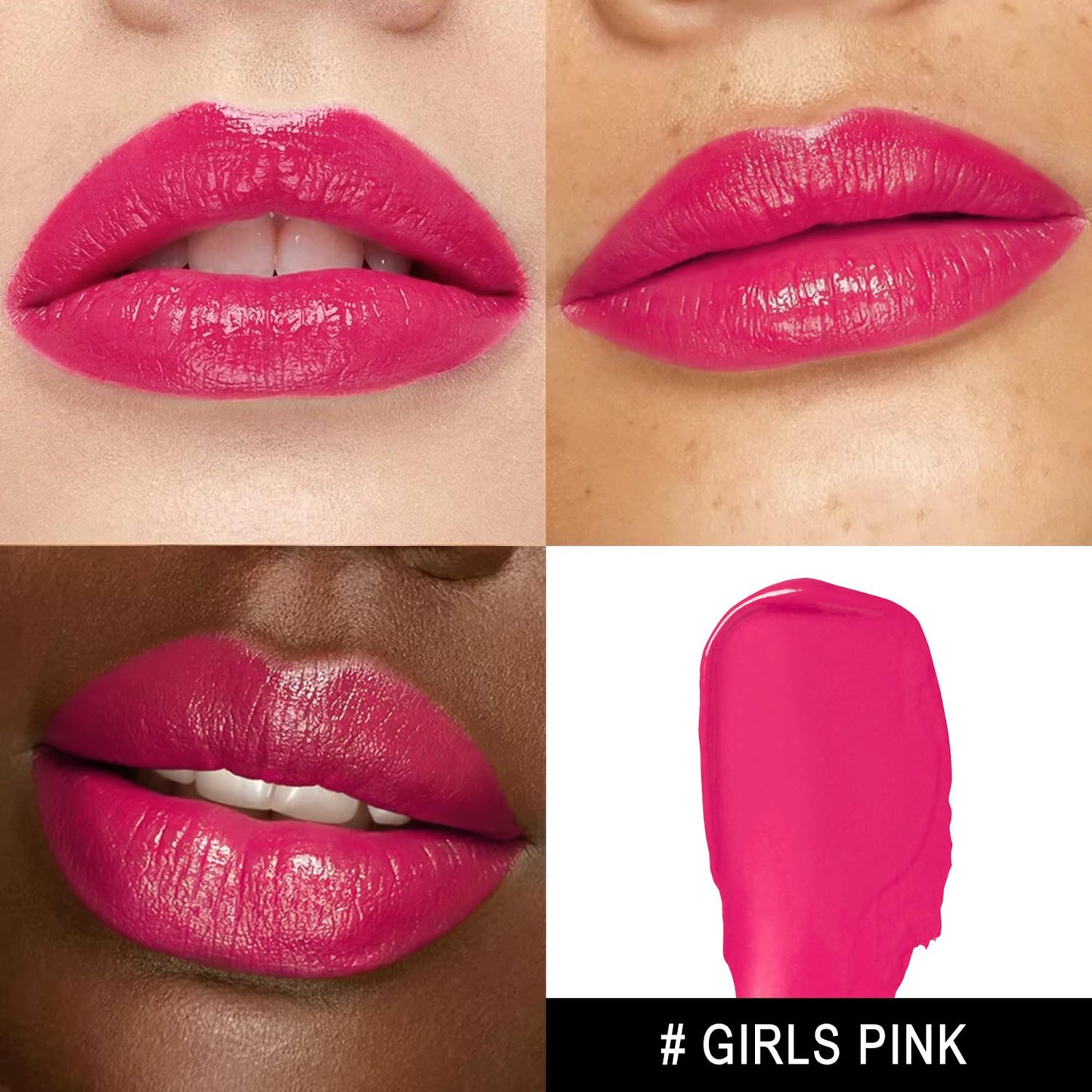 3Pc Moisture Lipsticks for Women Nude Pink Hot Pink Lipstick Hydrate Tinted Lip Balm for Dry Cracked Lips Glossy Lip Color, MA55/62/56