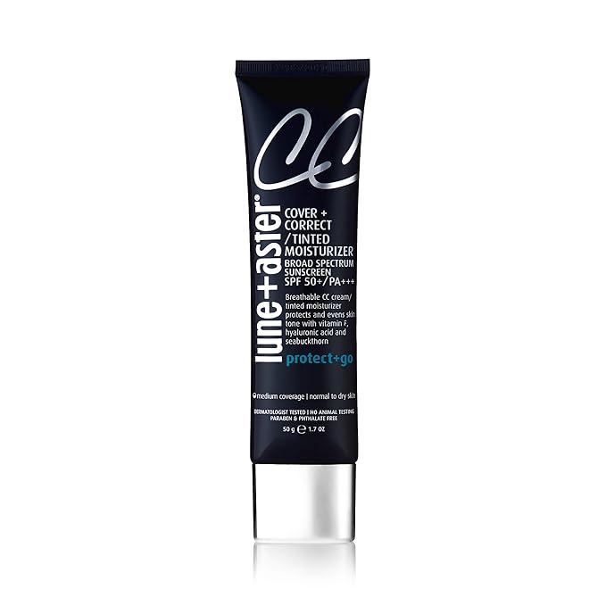 Lune+Aster CC Cream Broad Spectrum SPF 50+/PA+++- Porcelain- Medium coverage CC Cream with SPF 50 creates a dewy glow