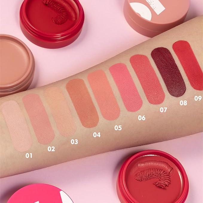 MAEPEOR Cream Blush 9 Color Smooth High-Pigmented Buildable Face Blush Long-Lasting Natural Look Face Blush for Cheeks (Color 03)