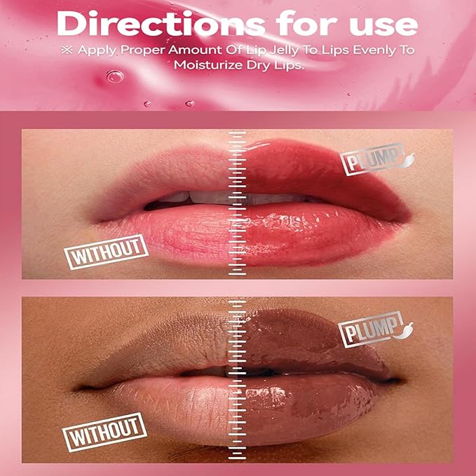 Roll On Plumping Lip Gloss, Spicy Lip Lip Oil, Lifter Gloss, Hydrating, Volumizes&High-Shine Lip Plumping Lip Glass Mirror Lip Glaze Lipstick, Plump& Pout Lip Plumper for Women Girls (#01)