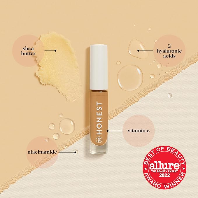 Honest Beauty Fresh Flex Concealer with Niacinamide + Vitamin E + Hyaluronic Acid | Vegan + Cruelty free | Java, 0.17 fl oz