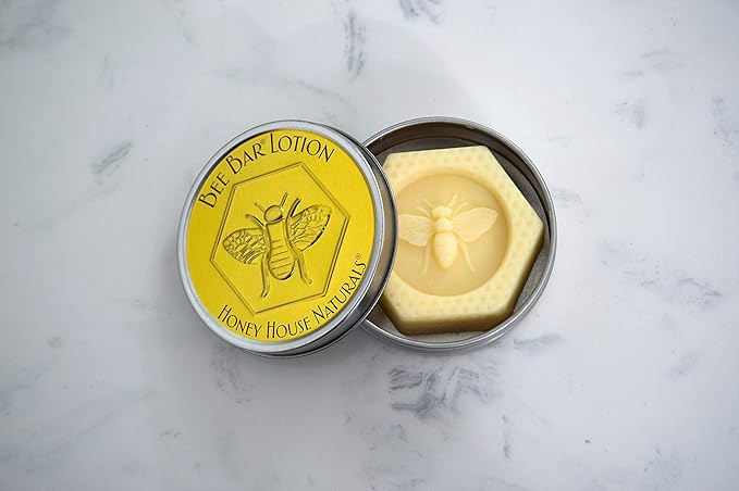 Bee Bar Honey House Naturals Duo – Vanilla - Small 6 Ounce and Large 2 Ounce– All Natural Ultra Moisturizing Lotion Bar Infused with Essential Oils and Butters – Made in USA