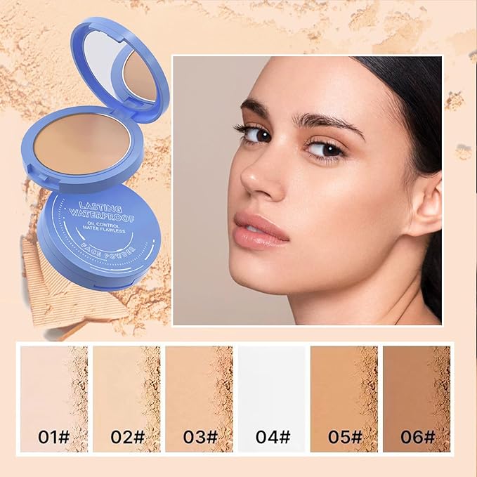 Oil Control Face Pressed Powder,Matte Smooth Flawless Setting Powder Makeup,Waterproof Long Lasting Finishing Powder,Cruelty Free Lightweight Face Cosmetics,0.35Oz(PURE BEIGE)
