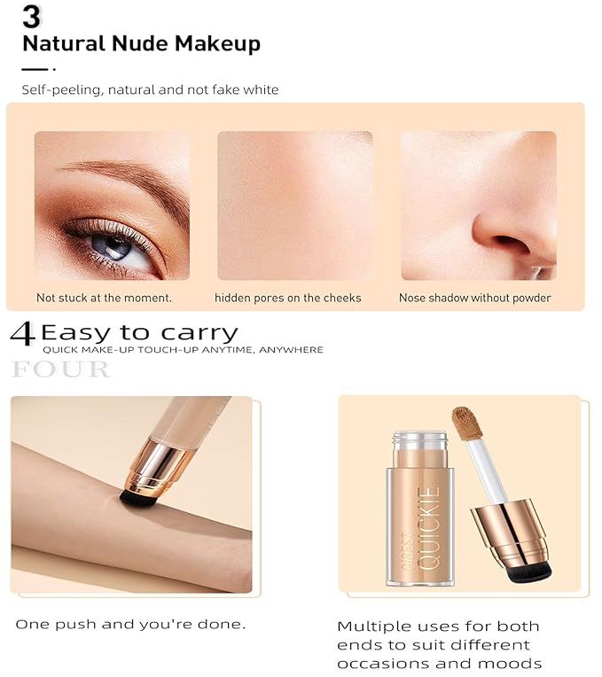 Mattte Liquid Concealer Foundation, Silky Foundation Mist Makeup, Breathable Blendable Lasting Formula, Moisturizing Repairing Makeup Primer, Flawless Coverage for Smooth Creamy Nude Finish (#03)