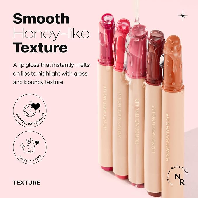 Nature Republic HONEY MELTING LIP (04 POMEGRANATE) K-BEAUTY, Lip Plumper, Tint, Balm, Korean, Lip Gloss, Cute, Glow
